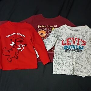 Levi's White Long Sleeve Tee with Red & Blue Logo